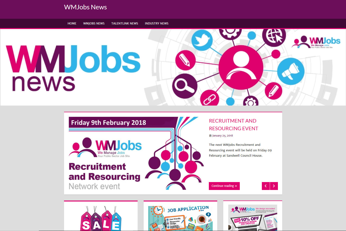 WMJobs News website